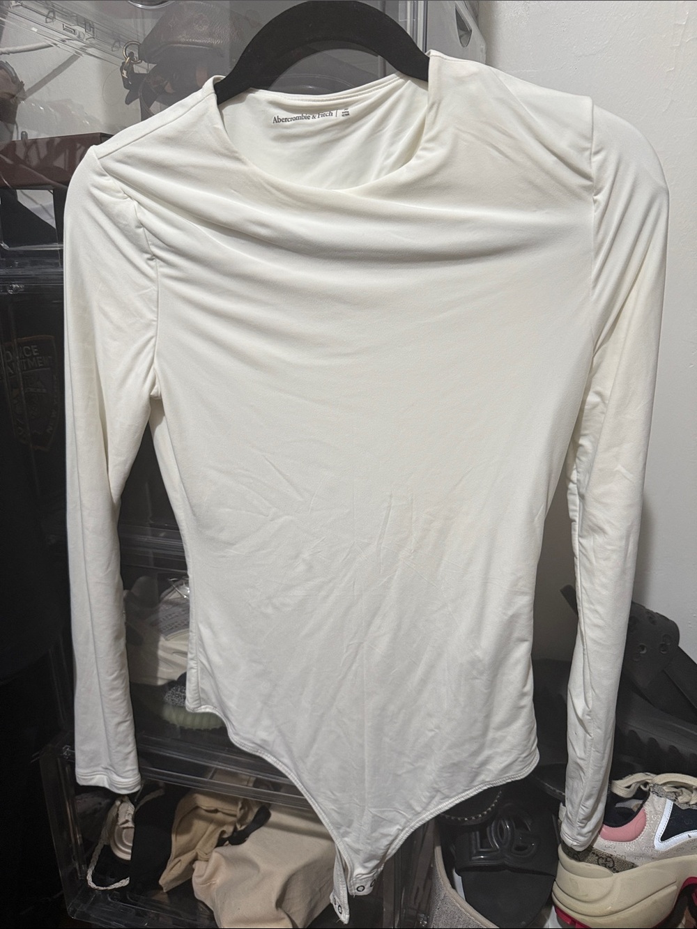 Abercrombie & Fitch Cream Crewneck Long Sleeve Top